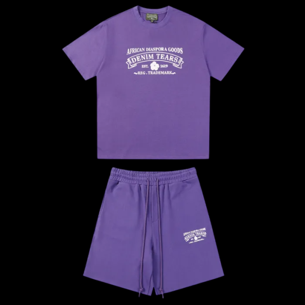 DENIM TEAR WASHED PURPLE SET