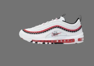Nike Air Max 97 Script Swoosh Pack in white, red and black