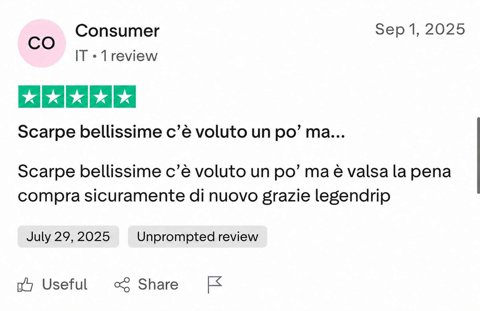 Legendrip customer satisfaction review