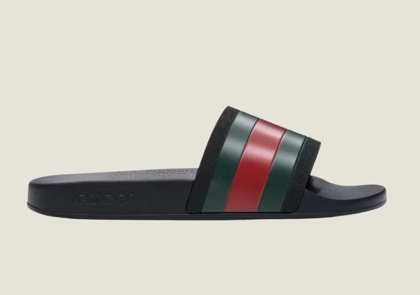 Gucci Rubber Slides - Red / Green