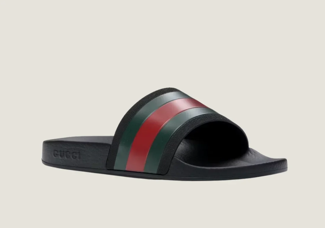 Gucci Rubber Slides - Red / Green - Image 3