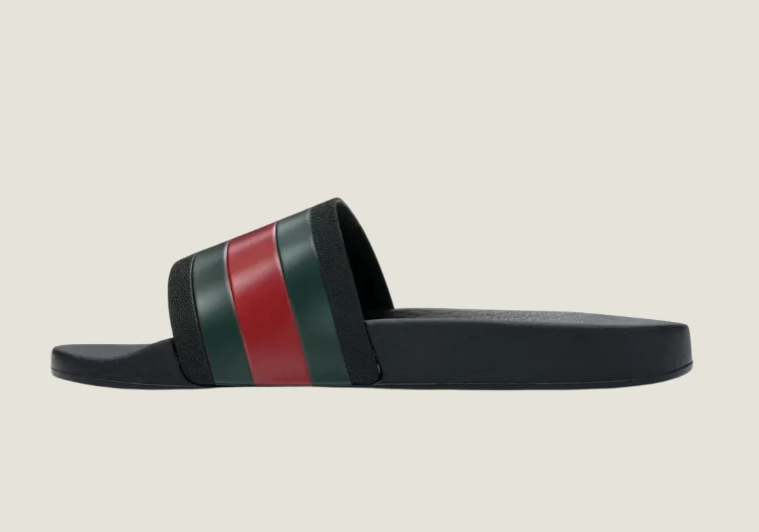 Gucci Rubber Slides - Red / Green - Image 2