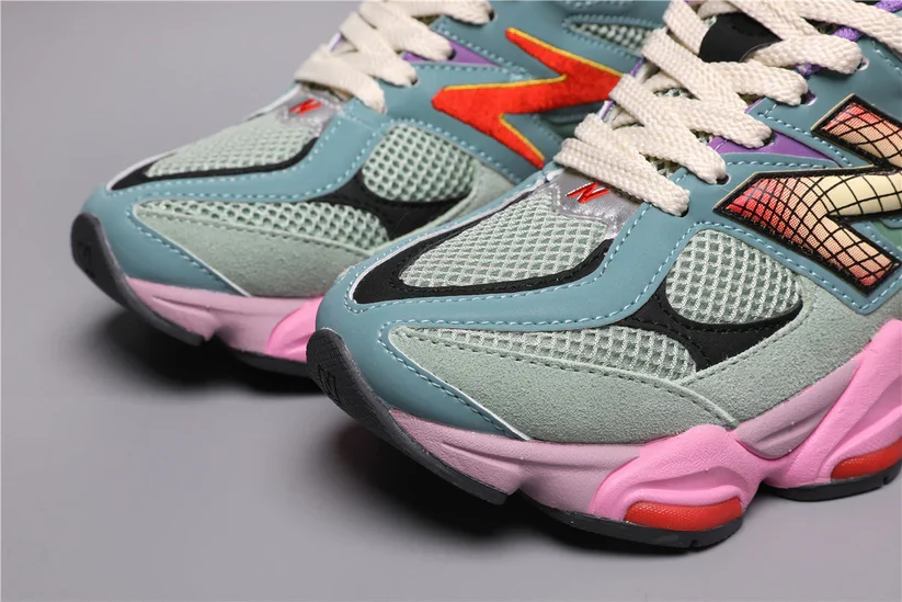 New Balance 9060 - Green / Pink - Image 4