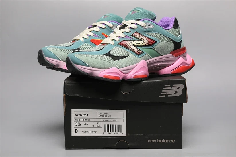 New Balance 9060 - Green / Pink - Image 6