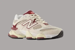 Alternative view of New Balance 9060 - Linen With Monarch Burgundy